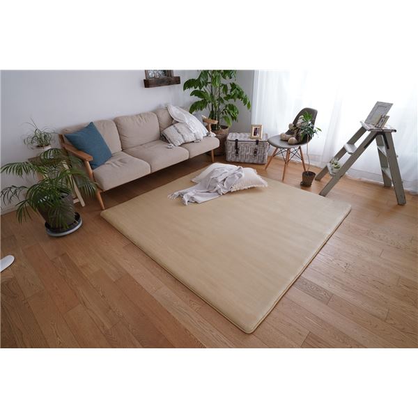 ラグ マット 絨毯 約幅190×長さ240cm スモークイエロー 洗える 滑り止め 低反発 高反発 ホットカーペット対応 トシシミズ