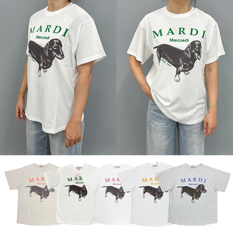 [公式正規品] DDANJI Tシャツ・カットソー ダックスフント キャラクター プリント 半袖 [5カラー]