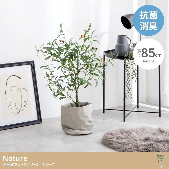 人工観葉植物 オリーブ 光触媒 フェイクグリーン 高さ85cm