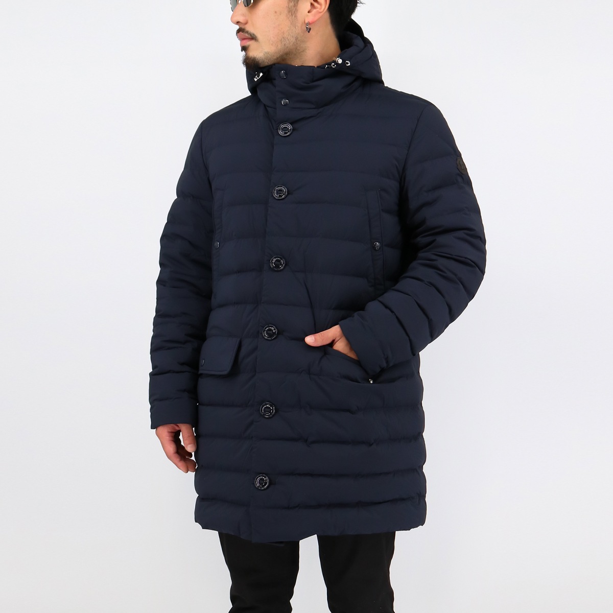 ARNAUD GIUBBOTTO 1C50100 53132 メンズダウンジャケット ダウンコート NAVY フード取り外し可能