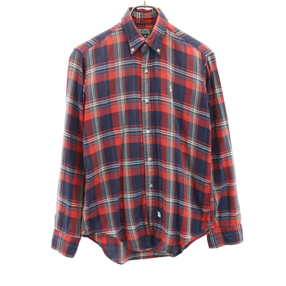 ポロバイラルフローレン 80s 緑タグ ヴィンテージ ボーイズ チェック柄 長袖 ボタンダウンシャツ 18 Polo by Ralph Lauren キッズ