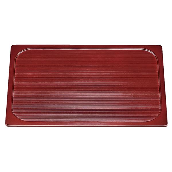 木製 内雪才型千筋盆/トレー (溜 木) 450mm×299mm×9mm 日本製 (和食 レストラン 居酒屋 店舗 お店)