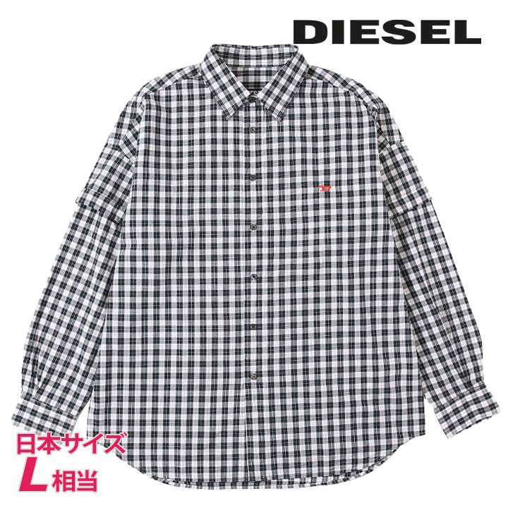 長袖コットンシャツ メンズ S-DOUBLER チェック柄 ダブルスリーブ die-m-t-f4-34e