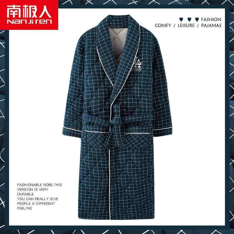メンズ 秋 冬 パジャマ ナイトウェア 三層 厚手 綿 キルティング バスローブ 暖かい ホーム 服 10,581円