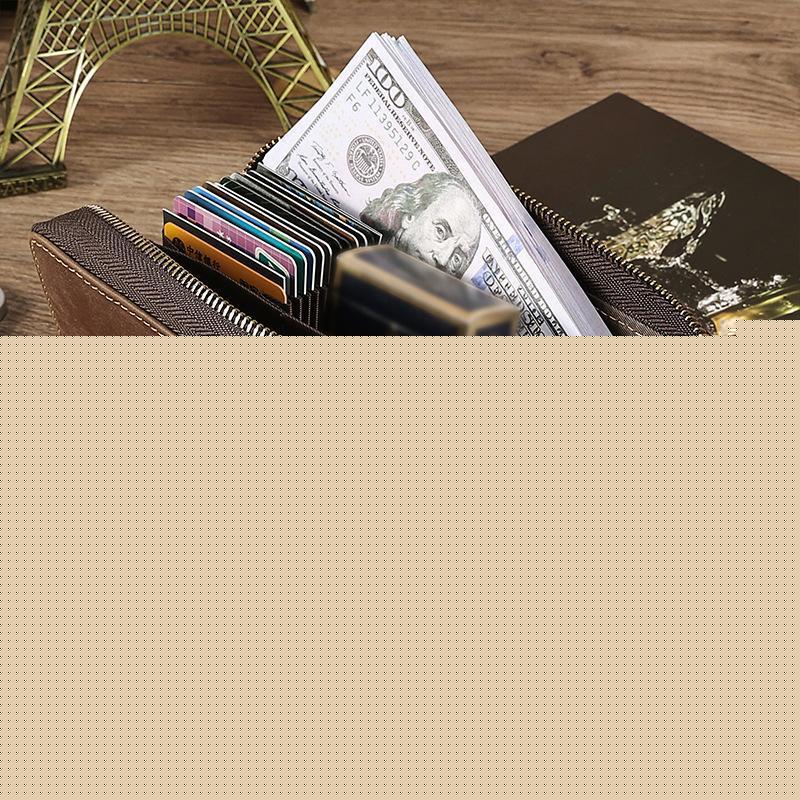 セカンドバッグ 本革 メンズ 大容量 ラウンド 長財布 レザー ロングウォレット ビジネス財布 2室 スマホパスポートなど対応