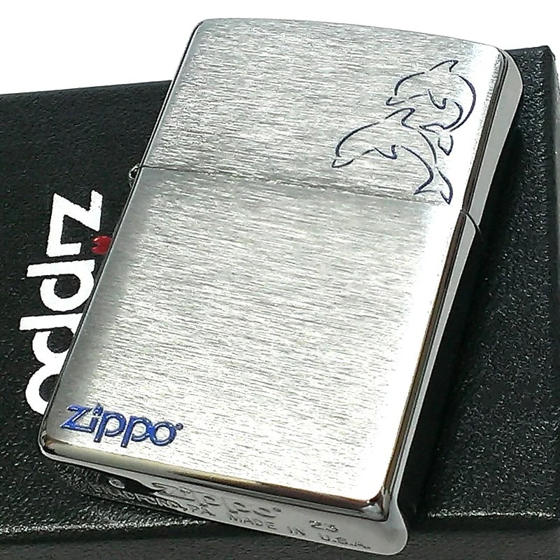 ZIPPO ライター イルカ アニマル ジッポ 動物 ロゴ 海豚 かわいい 哺乳類 シルバー 可愛い おしゃれ レディース メンズ プレゼント ギフト