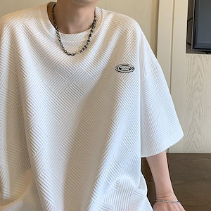 メンズ 韓国ファッション ゆったり カジュアル 綿Tシャツ無地シンプル半袖 オーバーサイズ トップス 大きいサイズ 上着