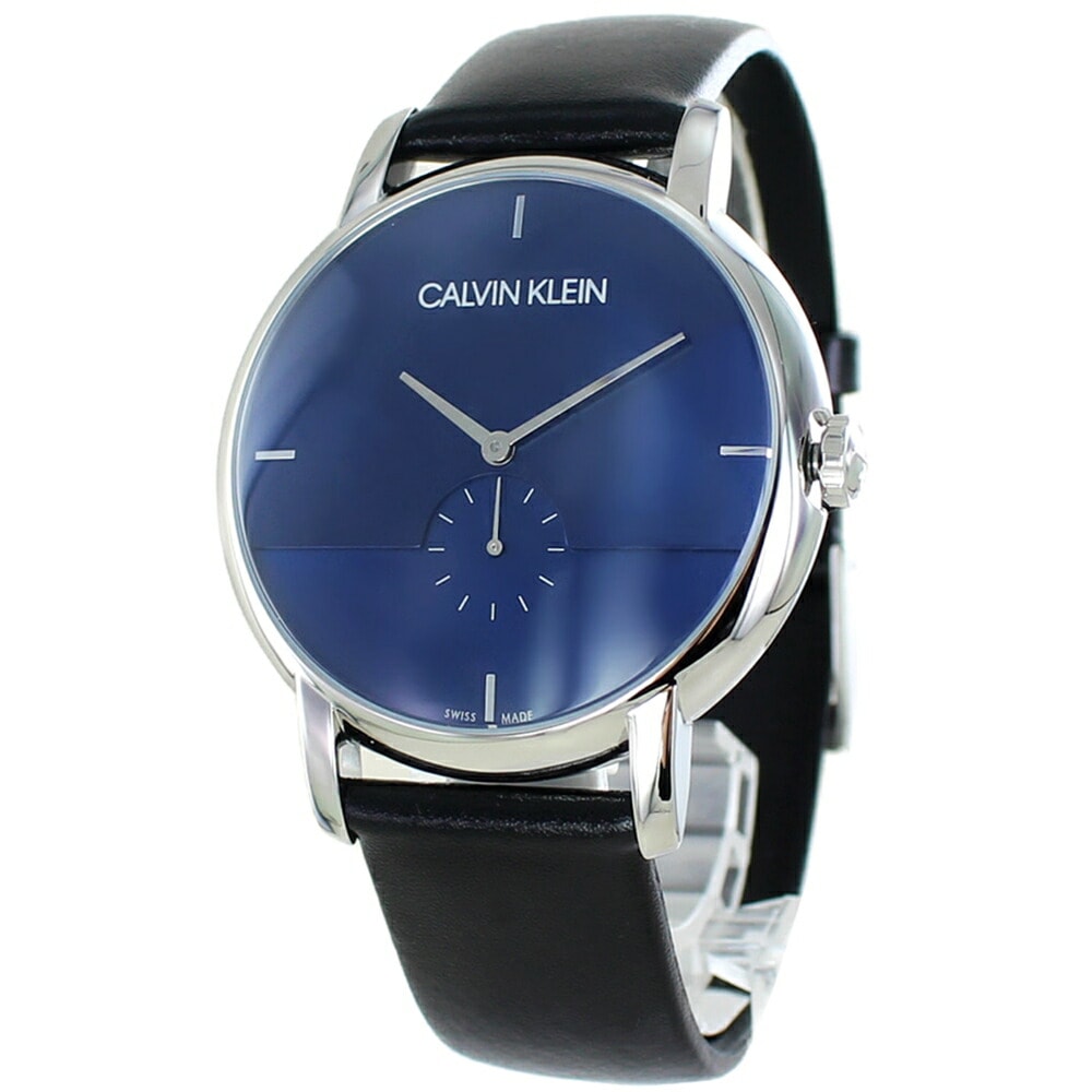 訳あり BOX無し 収納ケース付き 1本用 カルバンクライン メンズ 腕時計 手表 シンプル おしゃれ ブルー文字盤 青文字盤 革ベルト レザー 時計 仕事用 男性 誕生日プレゼント 夫 結婚記念日 15,048円