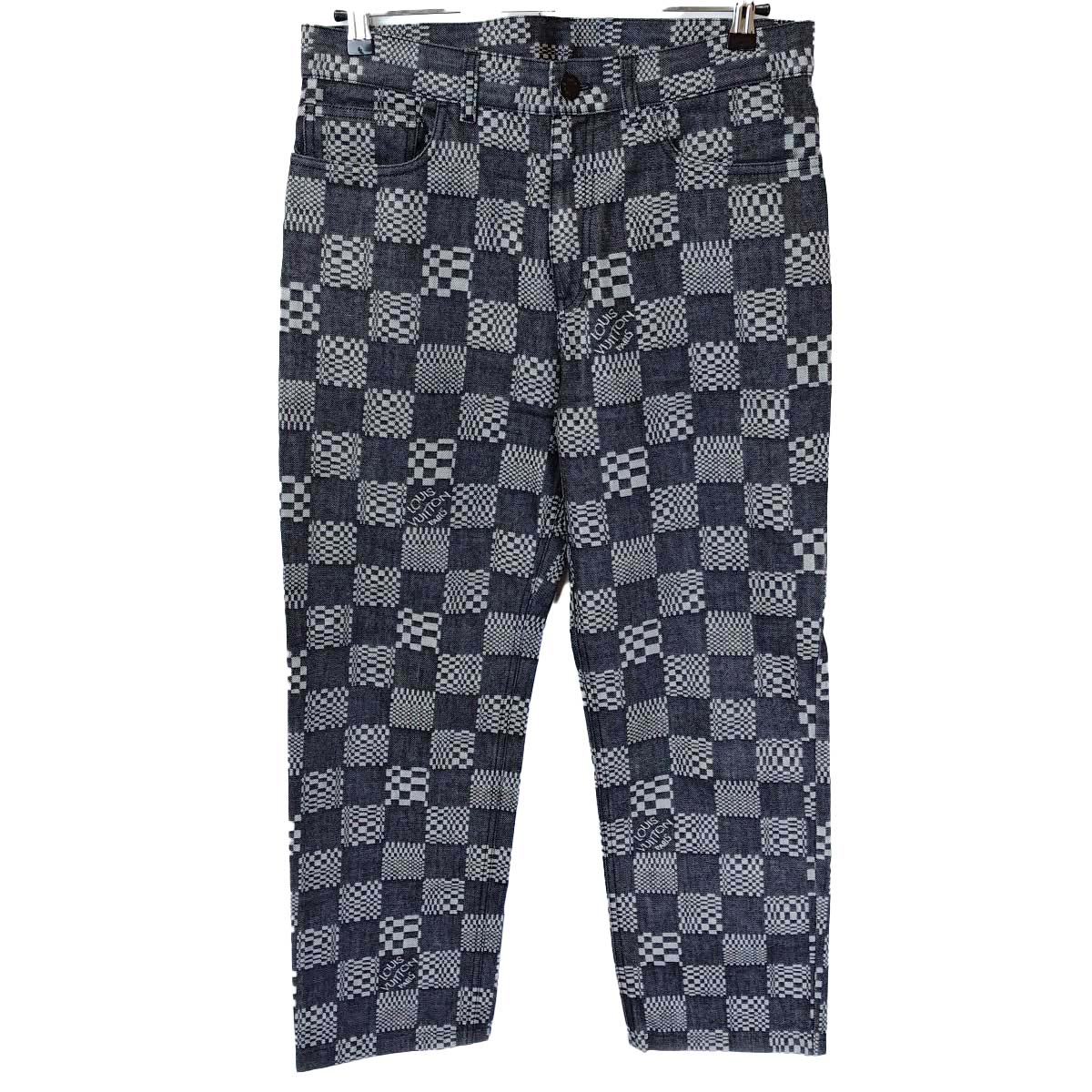【中古】ルイ・ヴィトン ダミエ 総柄 DISTORTED DAMIER デニム パンツ サイズ31 RM211 ZXB HKD75W レディース Louis Vuitton