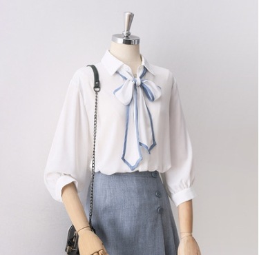 トップス デート モテアイテム シャツ ブラウス シフォン 光沢感 リボン 可愛い きれいめ 上品 おしゃれ かっこいい 可愛い ラブリー キュート ガーリー クール モード系 セクシー