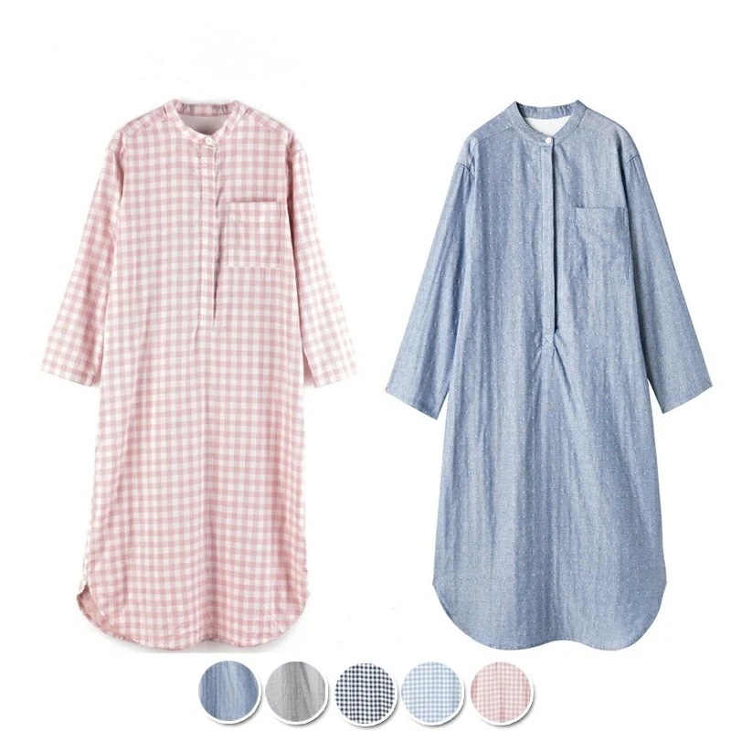 1つ買うと1つ無料ネグリジェ パジャマ 綿％ パジャマ ワンピース ウェア コットン％ ガーゼワンピース パジャマ レディース 前開き 授乳 入院時 プレゼント マタニティ 母 女性
