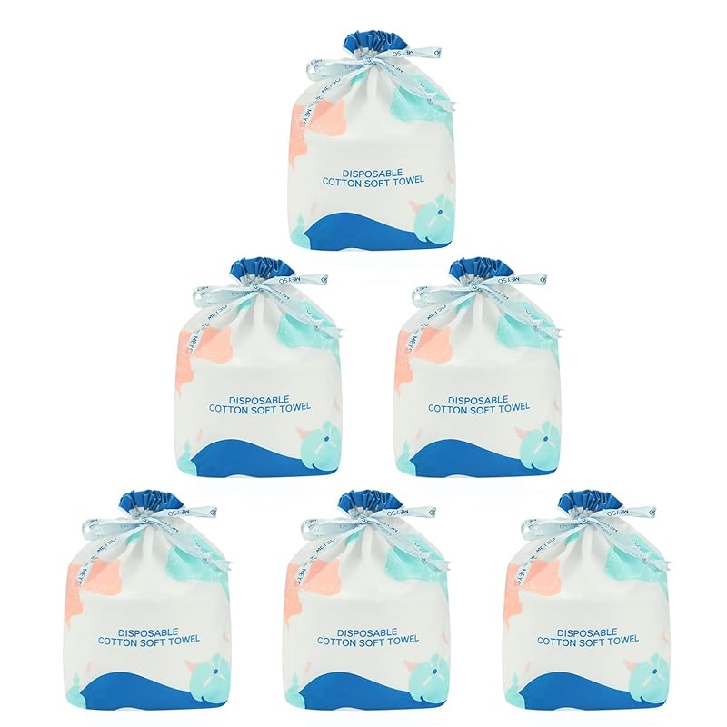 クレンジングタオル 使い捨て 洗顔タオル 乾湿両用 柔らかい 毛羽立ちなし 洗顔 メイク落とし 美容 フェイスタオル 拭き取り用 便利に携帯 (６個)