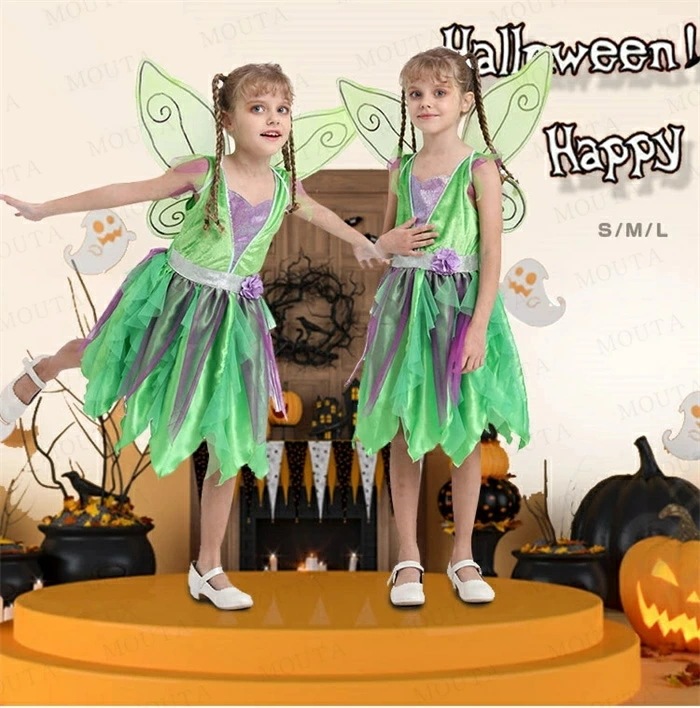 [110-140cm]ハロウィン 衣装 女の子 コスプレ ハロウィン 仮装 子供 精霊 妖精 キッズ コスプレ衣装 変装 演出 女の子 ハロウィン コスチューム 衣装 変身 かわいい 演劇 120 余