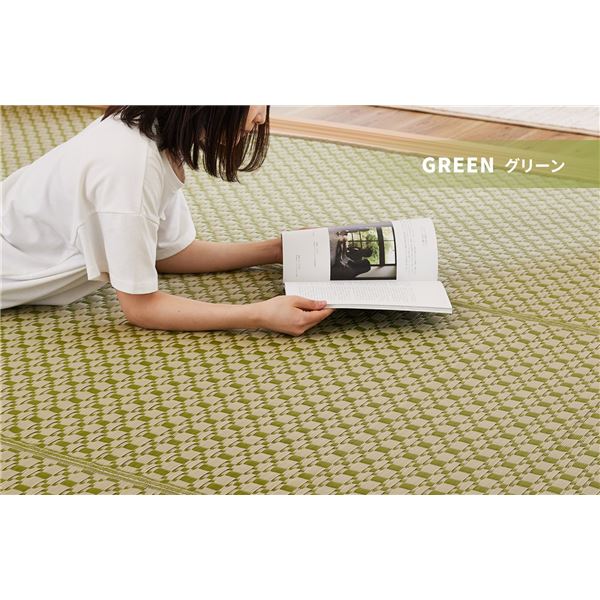 PP柄上敷 ルイス グリーン 江戸間2帖（約174x174cm）