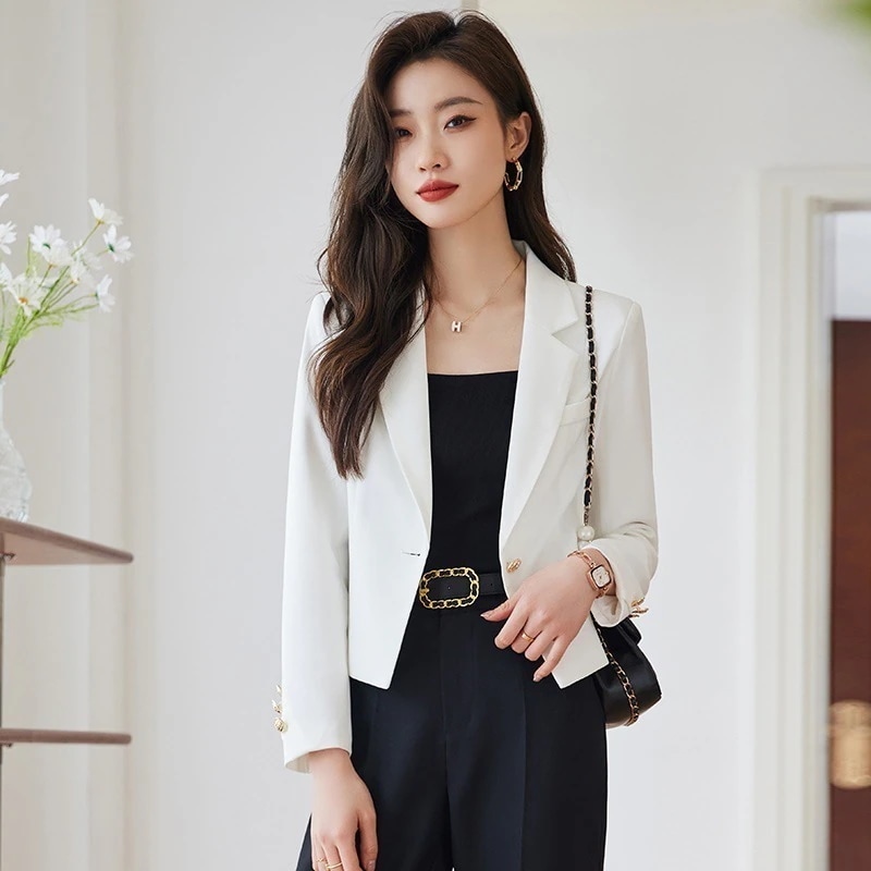 ショートスーツ アウター レディース 小柄 高級感 春秋 新作 スーツアウター アウターレディース