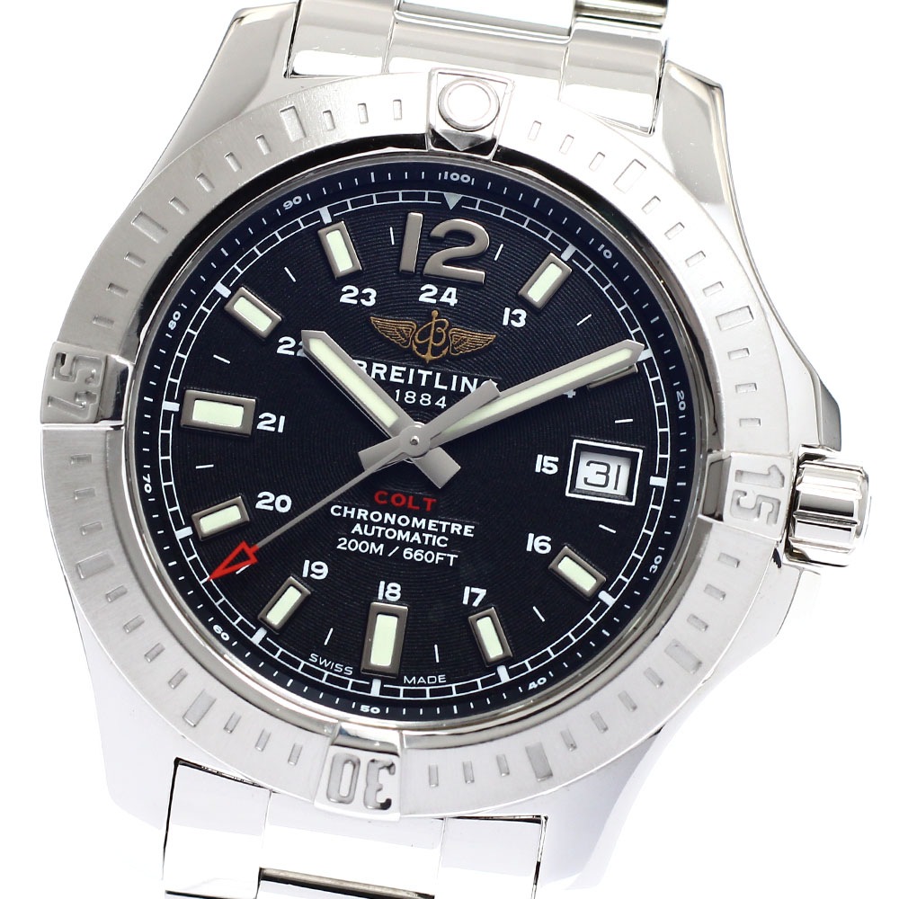 ブライトリング BREITLING A1731311/BE90 コルト デイト クロノメーター 自動巻き メンズ 良品 箱・保証書付き_914531【中古】