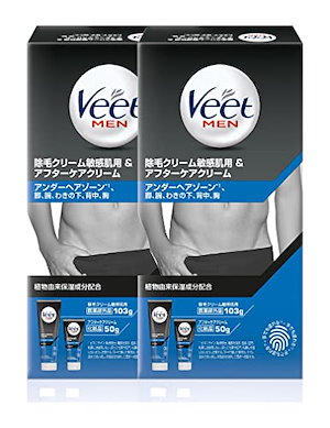 除毛クリーム 男性 メンズ ヴィート メン veet 敏感肌用 103g & アフターケアクリーム アンダーヘア 50g2セット