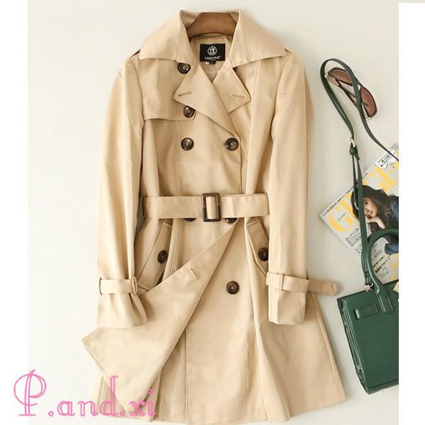 ステンカラートレンチコート レディース スプリングコート トレンチコート ダブル ロング丈 撥水 艶 ベーシック 春 コート 通勤 アウター ロング丈