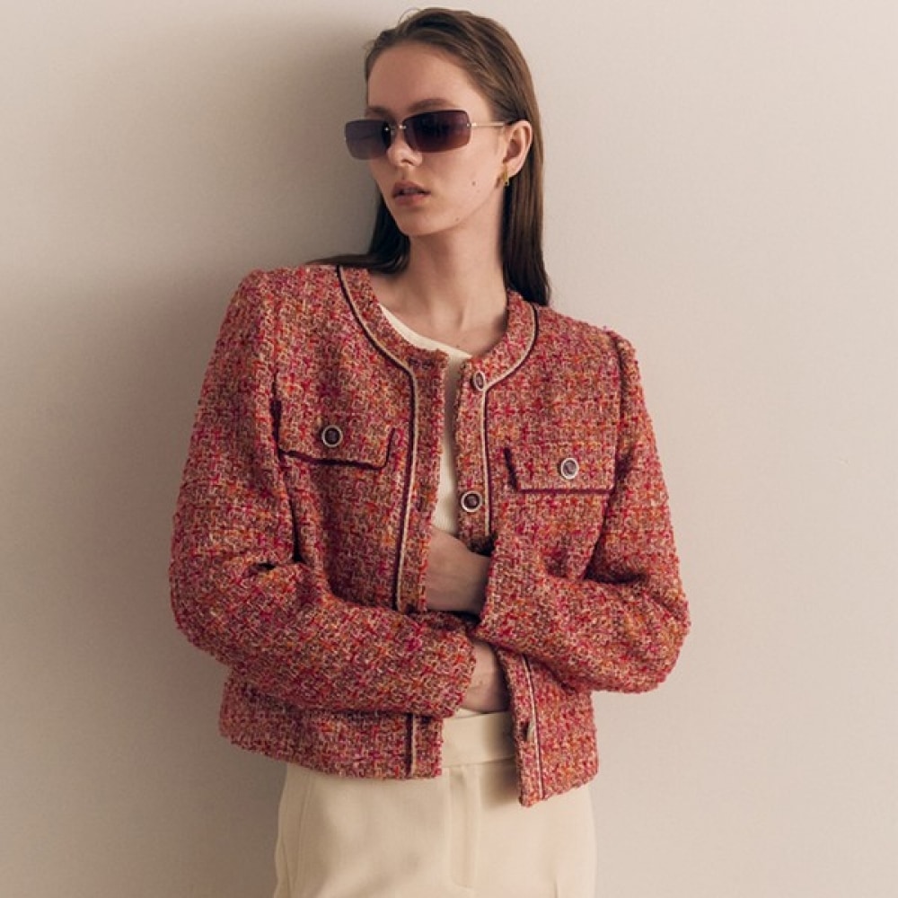 (Sソレディア) Sソレディアノーカラファンシーツイードジャケット SOO9WJK020