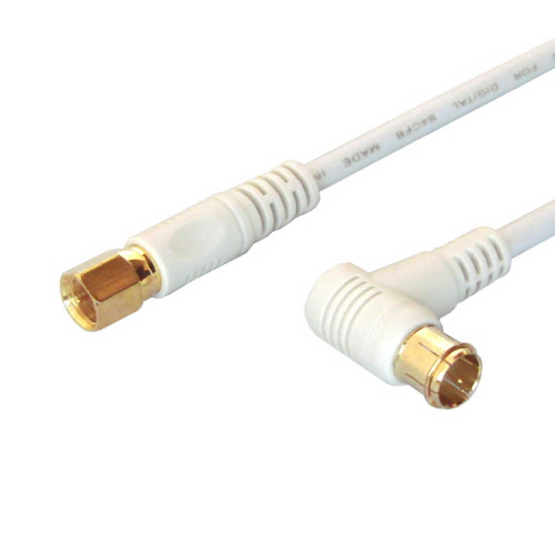 フジパーツ　4K8K対応 テレビ用アンテナケーブル 20m ホワイト L型プラグ-L型プラグ　FBT-7120-48