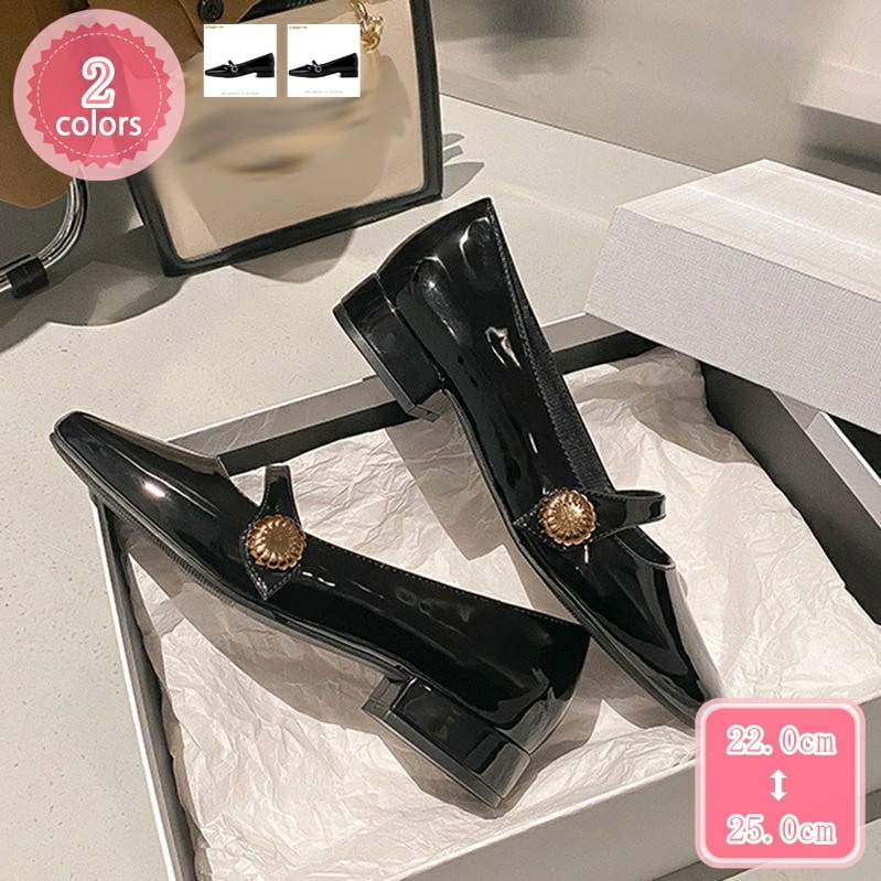 1000円OFFクーポン パンプス レディース エナメル チャンキーヒール 太ヒール 歩きやすい 靴 結婚式 履きやすい 脱げない 痛くない コスプレ 美脚パンプス スクエアトゥ 大人カワイイ オシャ