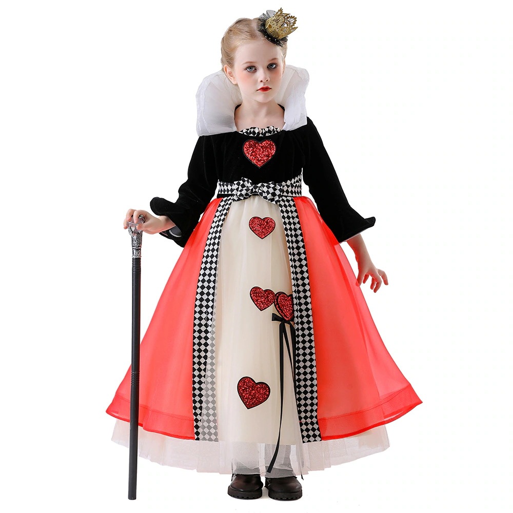 【1点ご購入 で10点プレゼントいたします】ハロウィンコスプレハートクイーンプリンセスドレスドリームワンダーランドワンピース仮装舞踏会パフォーマンスウェア