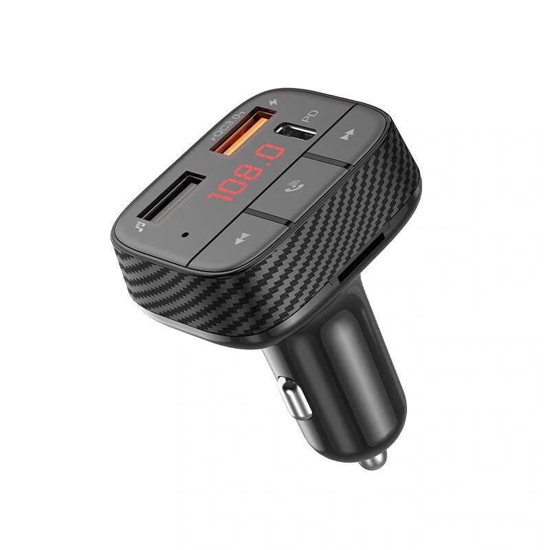 FMトランスミッター搭載 19.5W 2ポート カーチャージャー）Bluetooth 4.2 / カ