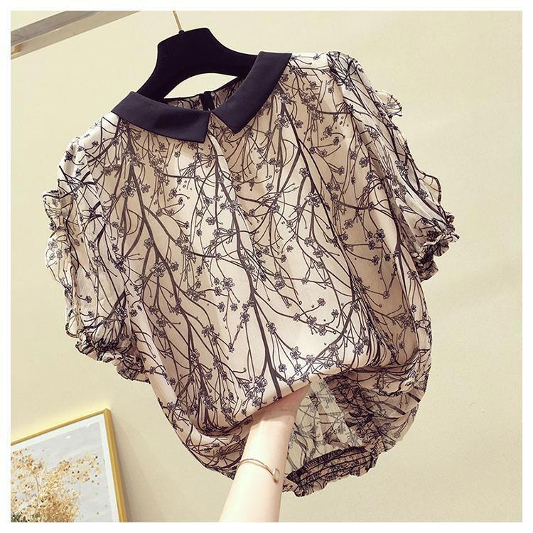 夏新作ブラウス レディース フレア袖シャツブラウス フリル トップス チェック柄 花柄 きれいめ おしゃれ