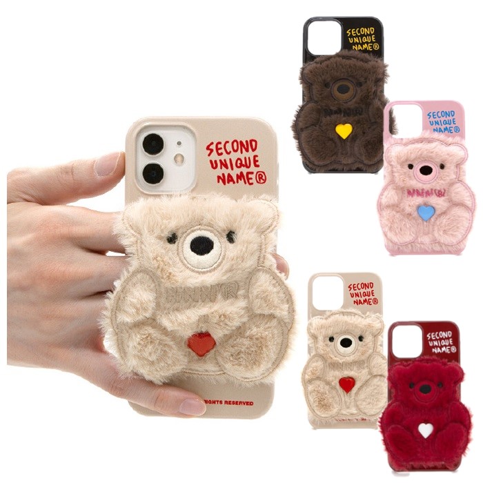 [SECOND UNIQUE NAME][人気クマ]SUN CASE PATCH FUR BEAR [4色]