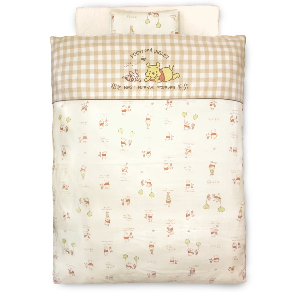 プー&ピグレット/ミッキー ベビー布団セット 12点 日本製 レギュラーサイズ 70*120 オーガニックコットン