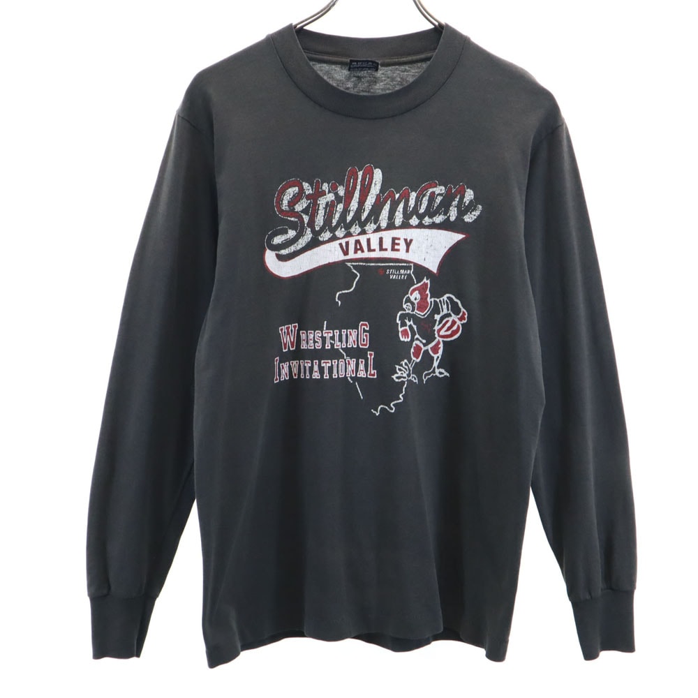 90s USA製 オールド 長袖 Tシャツ M 黒 ロンT メンズ