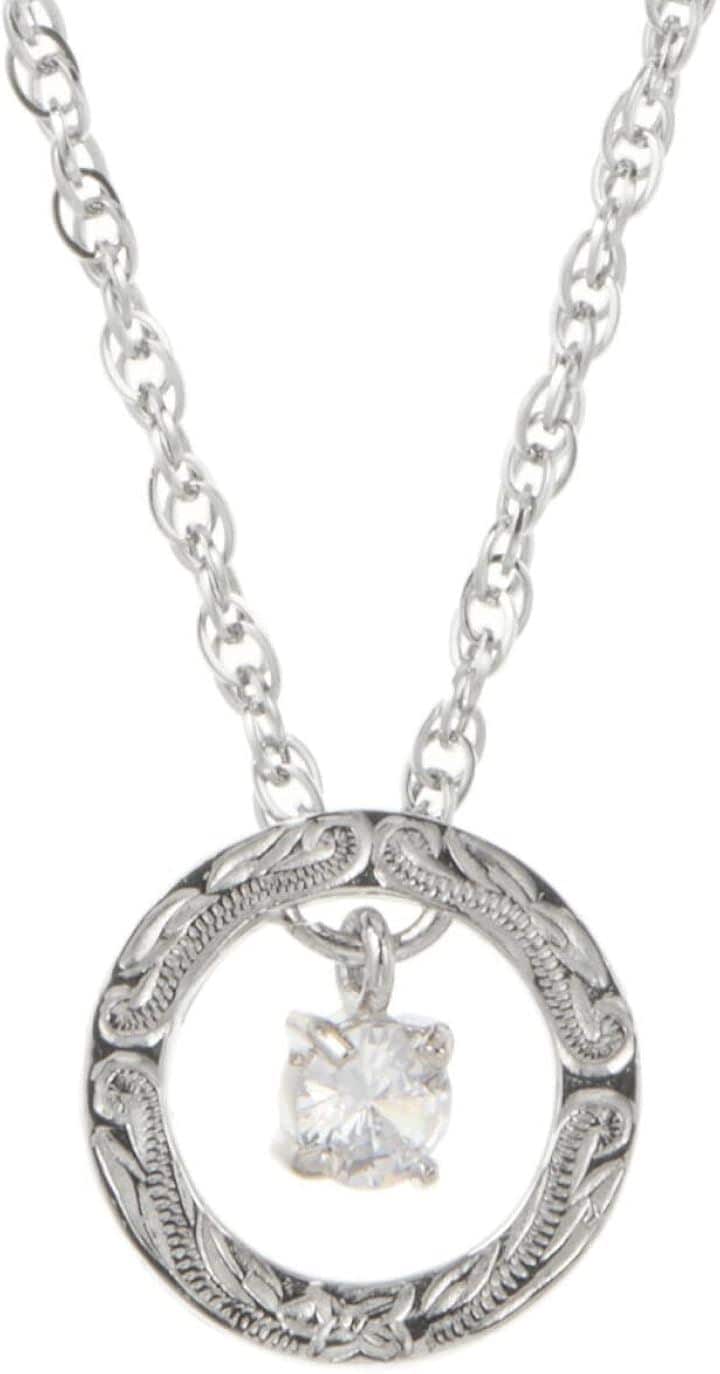 Piena ピエナサージカルステンレス316L ハワイアンジュエリー リング ラウンド サークル プルメリア スクロール ネックレス レディース シルバー 45cm(シルバー 45cm)