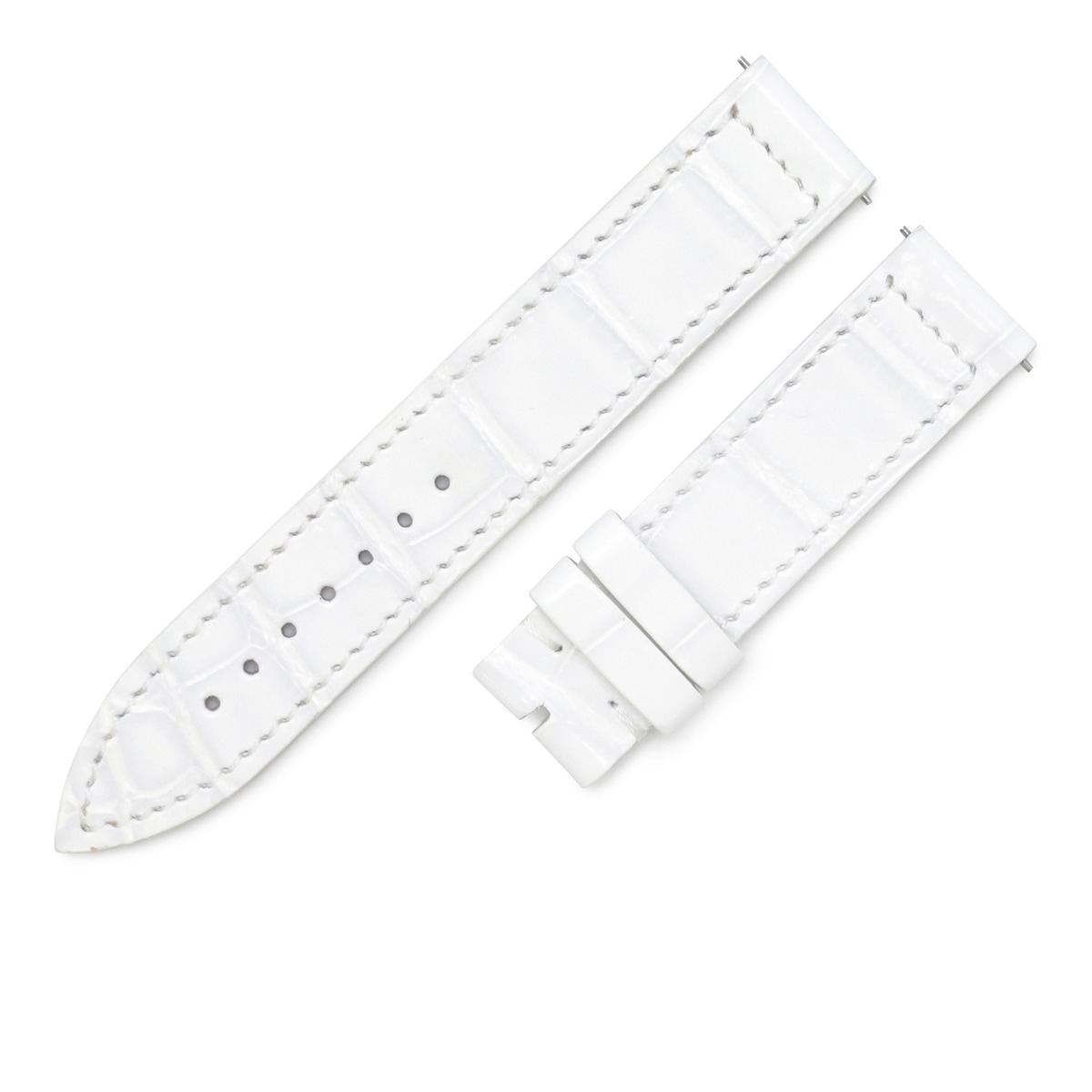 ロングアイランド 900/902用 クロコバンド レディース 未使用 純正 替え ベルト シャイニー 16mm 白 3年保証 18,602円