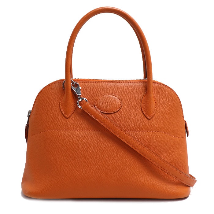 HERMES エルメス ボリード27 ヴォーエプソン 2Wayショルダーバッグ オレンジ レディース ロN 中古