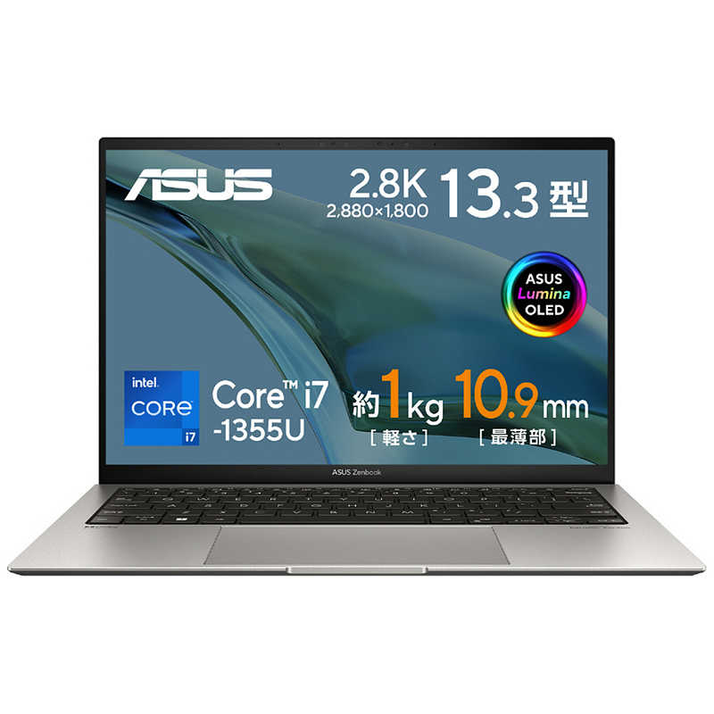 ASUS エイスース　ノートパソコン Zenbook S バサルトグレー［13.3型 /Win11 Home/Core i7/メモリ16GB/SSD512GB］　UX5304VA-NQI7W