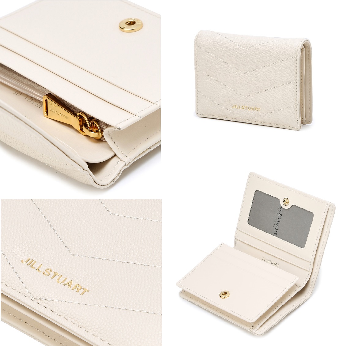 [23SS]Beige logo decoration cowhide bi-fold wallet 新商品 コイン財布 カード財布 革財布 牛革 韓国ファッション 韓国人気 贈り物 カップル 新学期