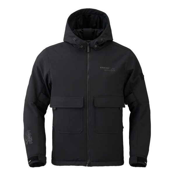 バイク用 秋冬 ソフトシェル フーディ ブラック/Lサイズ RSJ732BK01L