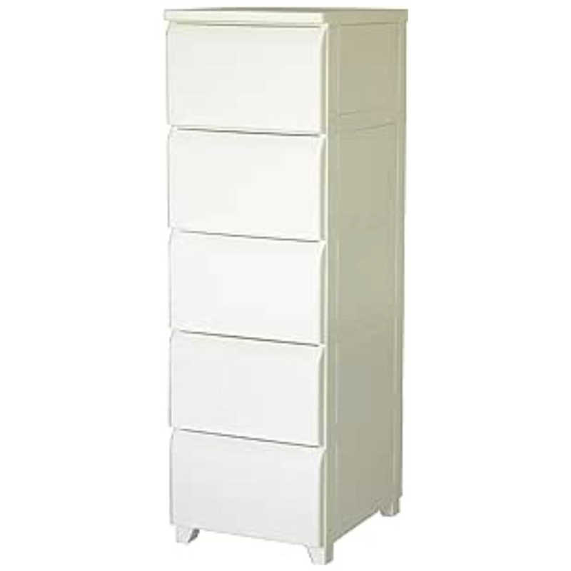 平和工業　チェスト 5段 幅34cm ノーデュス スリム プラスチック アイボリー　262571