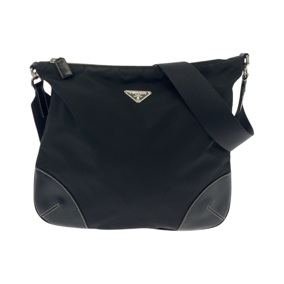 テスート 三角ロゴプレート ブラック 黒 シルバー金具 ナイロン 7 ショルダーバッグ ポシェット レディース 503350