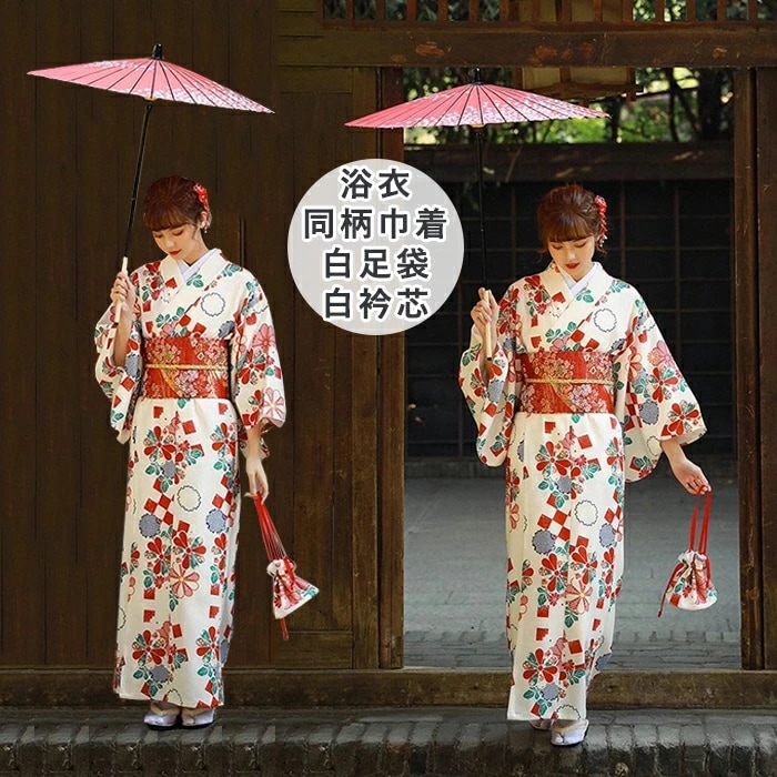ベージュ 浴衣 セット レディース 浴衣セット 大人 着物 和服 コスプレ コスチューム 女性 高校生 花柄 ルームウェア 夏 女性 ゆかた 派手 可愛い おしゃれ きれいめ イベント 成人式 夏