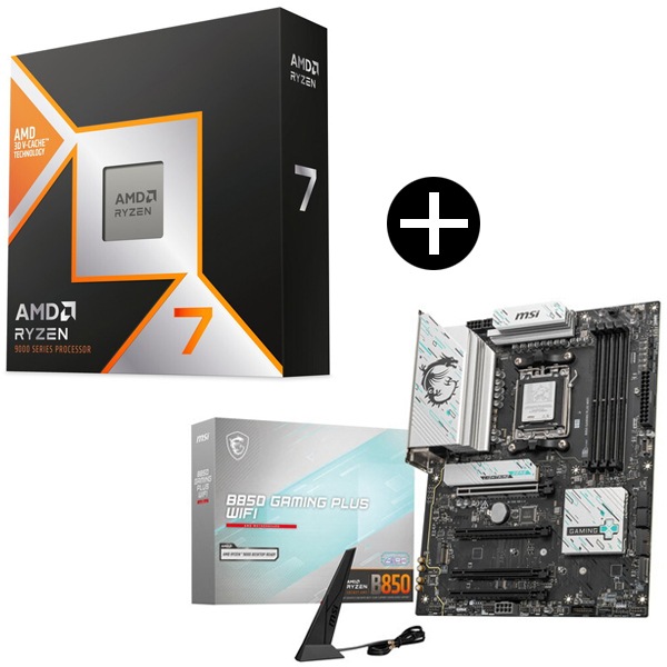 Ryzen 7 9800X3D CPU + MSI B850 GAMING PLUS WIFI ATXマザーボード セット