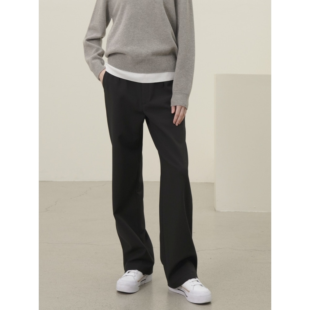ACUD (起毛) セミワイドパンツブラック