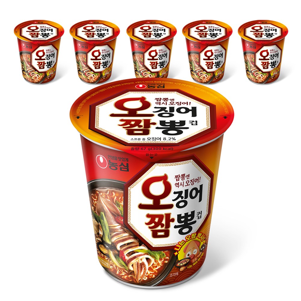 [韓国食品]ノンシムイカチャンポンカップ67g6個