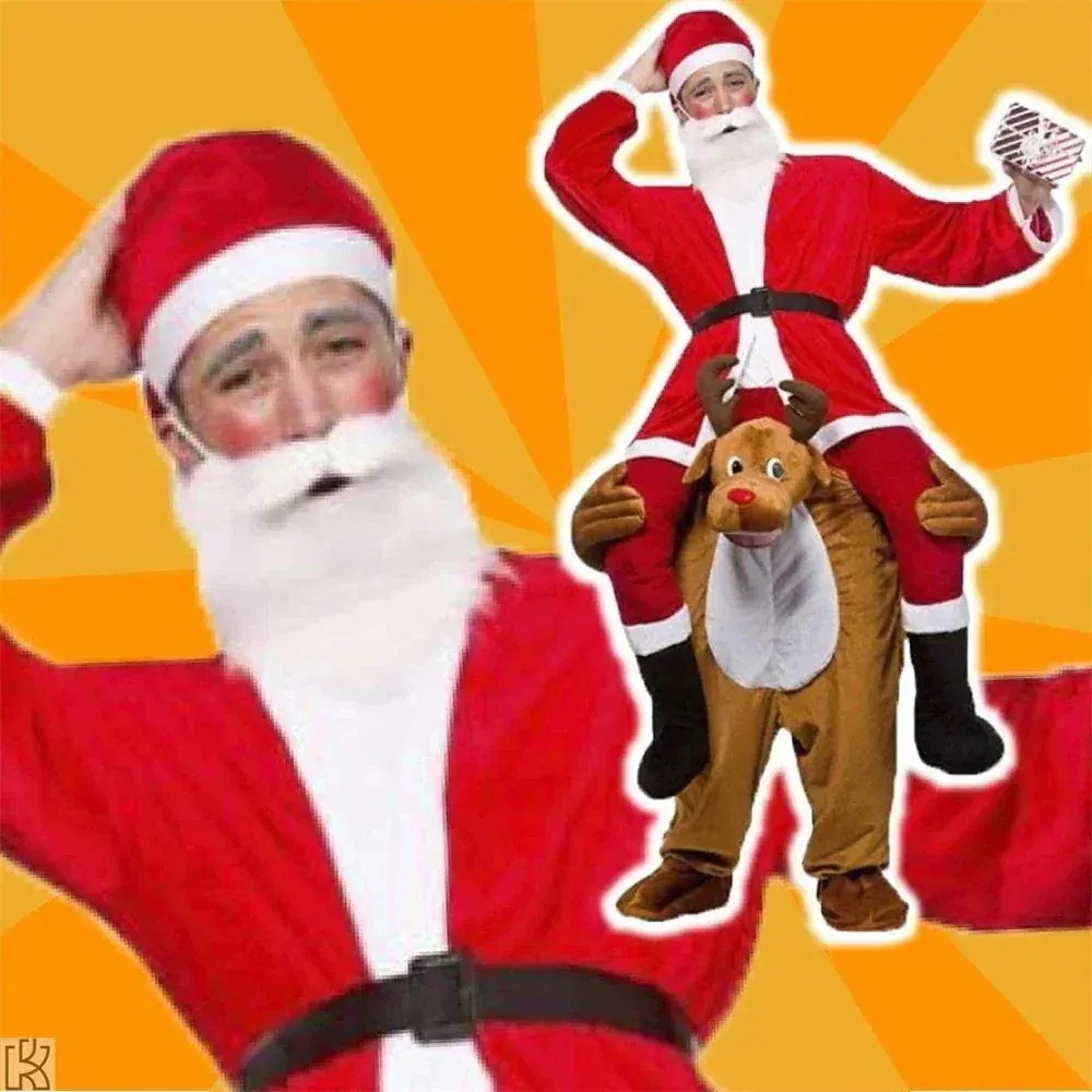 サンタ wusuobic[迅速な出荷]男女兼用 サンタクロース クリスマス トナカイ コスプレ 簡単 おもしろ パーティー コスム 大人用