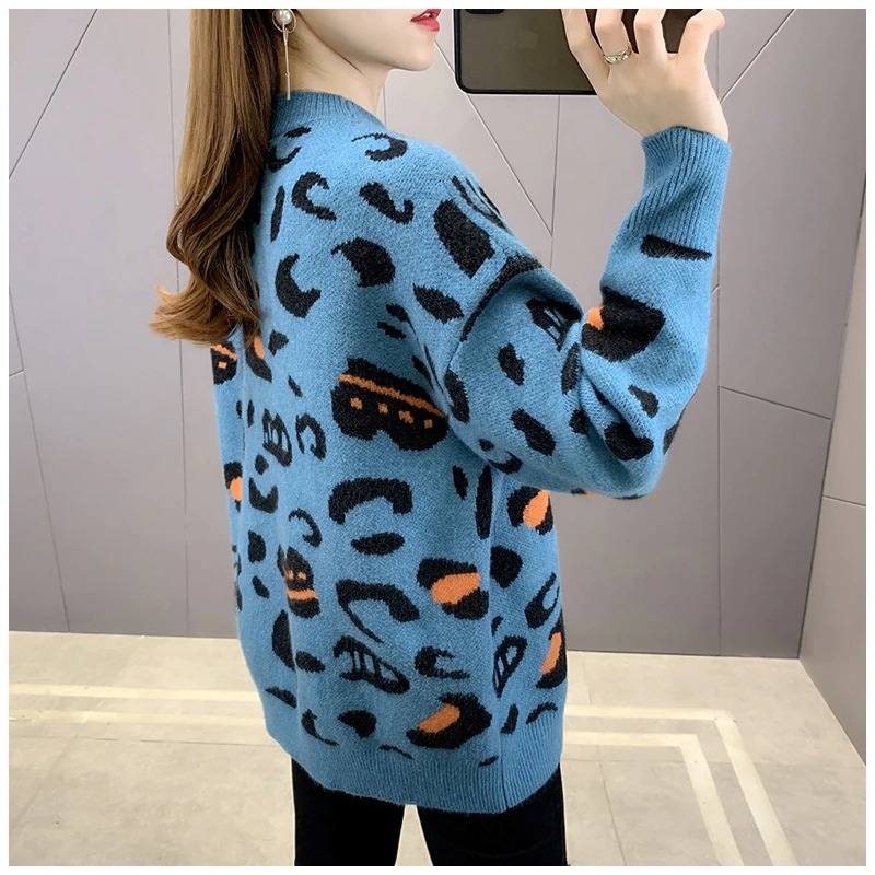 4色 トップス ニット セーター レディース 秋冬 かわいい 長袖 ゆったり 長袖 ドロップショルダー ラウンドネック タートルネック BIGシルエット 伸縮性 色展開 青 ブルー ベージュ ピンク