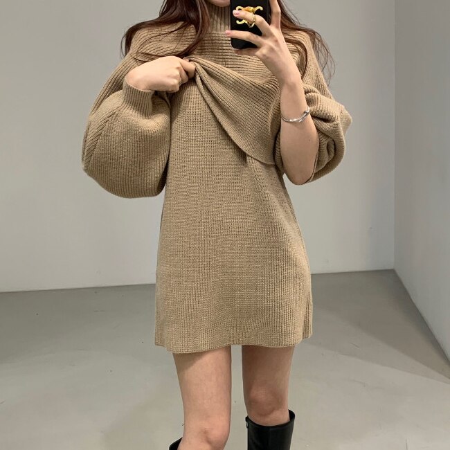 セーター＆ニットワンピース 2色 ワンピース セットアップ 長袖 秋 冬 きれいめ カジュアル かわいい フォーマル ニット ワンピ ワンピドレス タイトスカート ニットスカート ミニ ミニ丈 ショー 6,073円