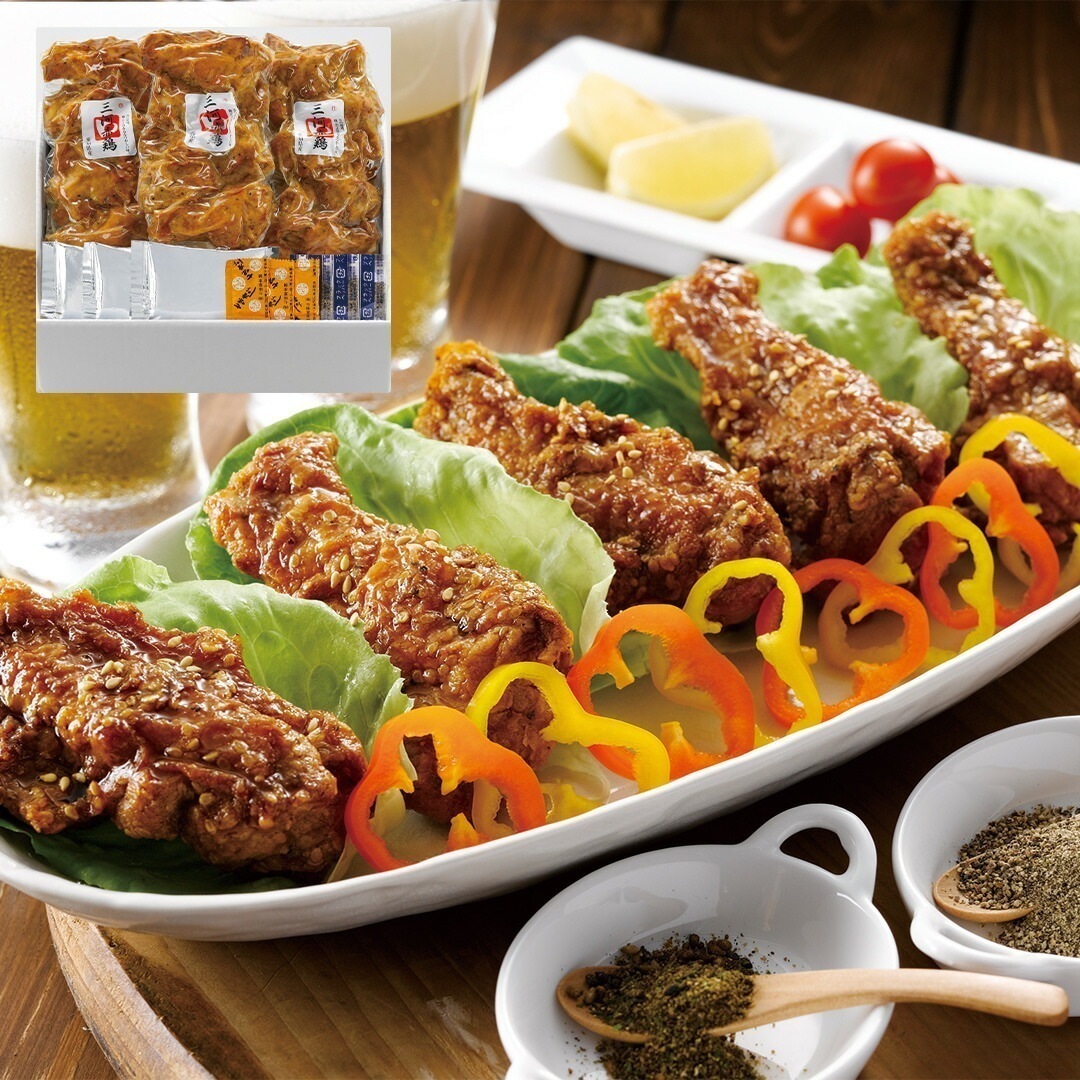 愛知 三河赤鶏 手羽もと唐揚 ピリ辛 赤鶏手羽もと唐揚750g(5本入3)漬けタレ40g3七味胡椒各3 油調済み 【産直メーカー直送品】 4,821円