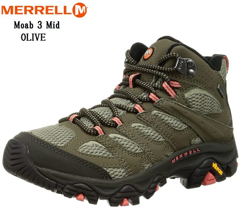 MERRELL (メレル)Moab 3 Synthetic Mid Gore-Tex レディス J500182 J500184 アウトドアトレッキングカジュアルシューズ トレッキングからタウンユースま