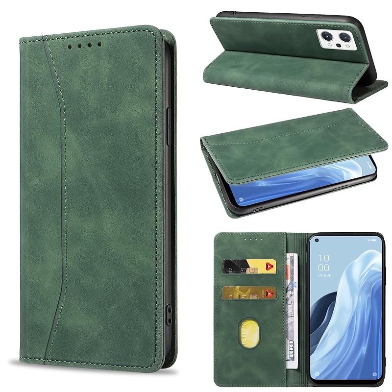 KWATUNG oppo reno7a 9a 手帳型 ケース oppo reno7 a ケース 手帳型 おしゃれ 肌感レザー oppo reno9 a ケース 手帳型 内蔵マグネット 耐衝撃 oppo