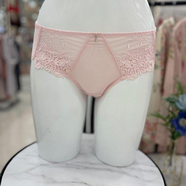 ライトピンク ケミカルパッチ 刺繍 ヘムライン パンティー/BP987AP LTPK